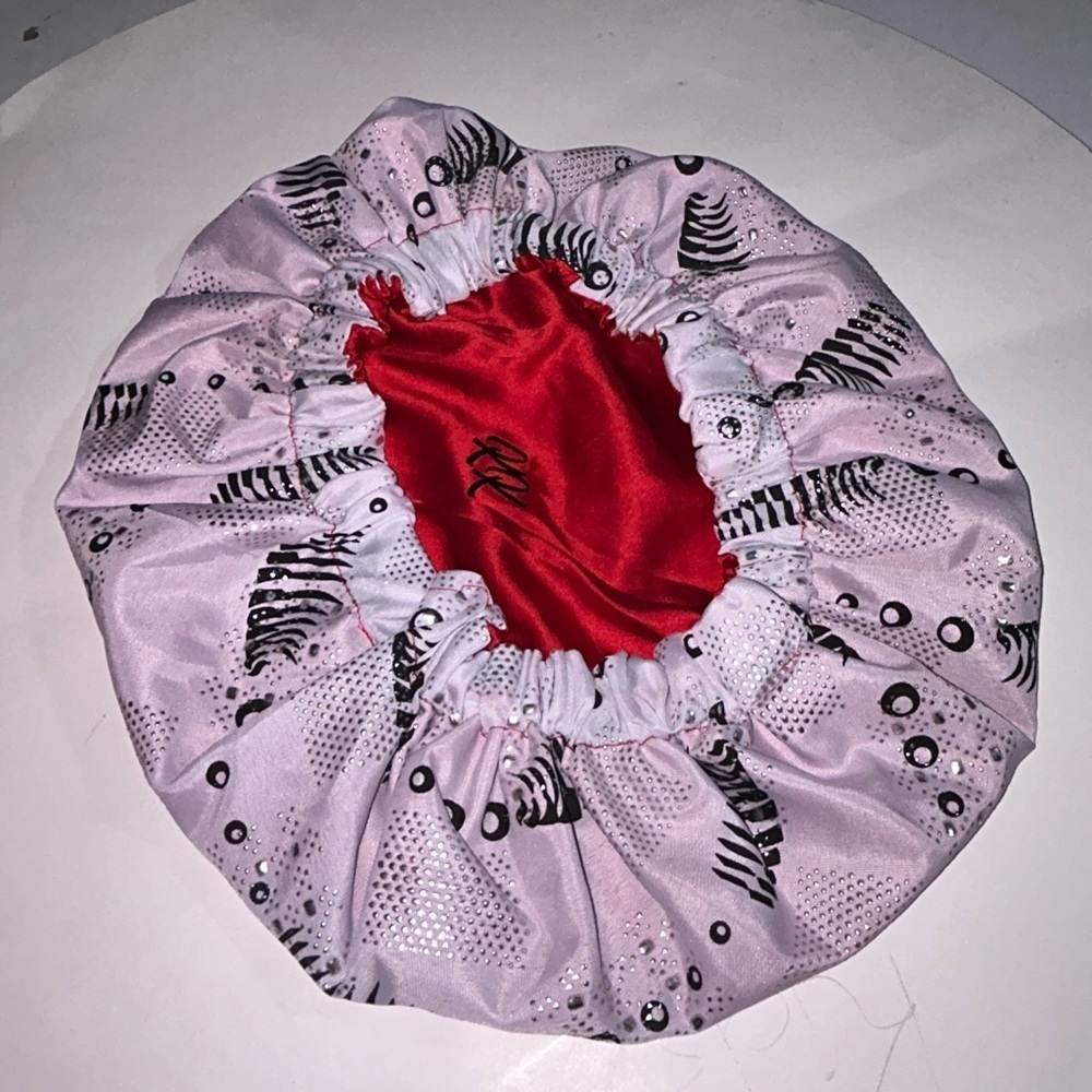 African black and white with satin lining Bonnet